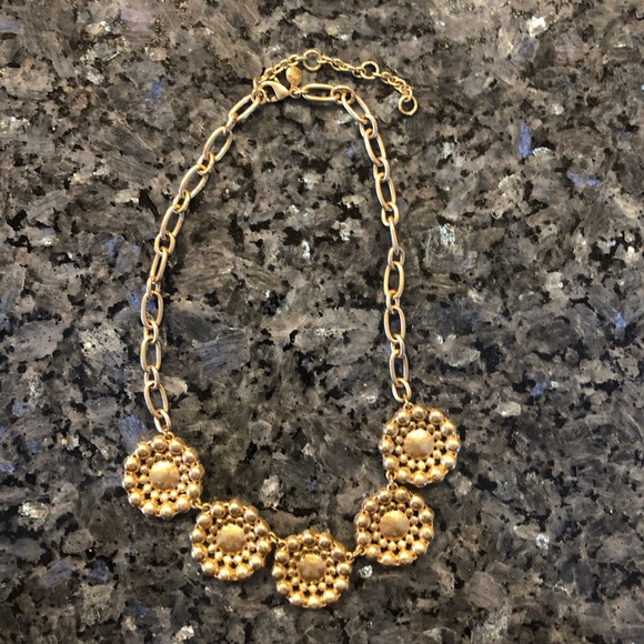 J CREW Round Floral Rhinestone Crystal Statement Necklace - Picture 5 of 10